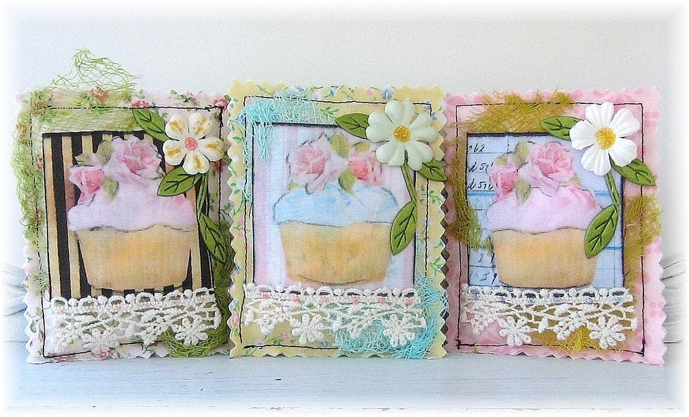 Lemon Verbena Sachets, Shabby Chic Cupcake Mixed Media