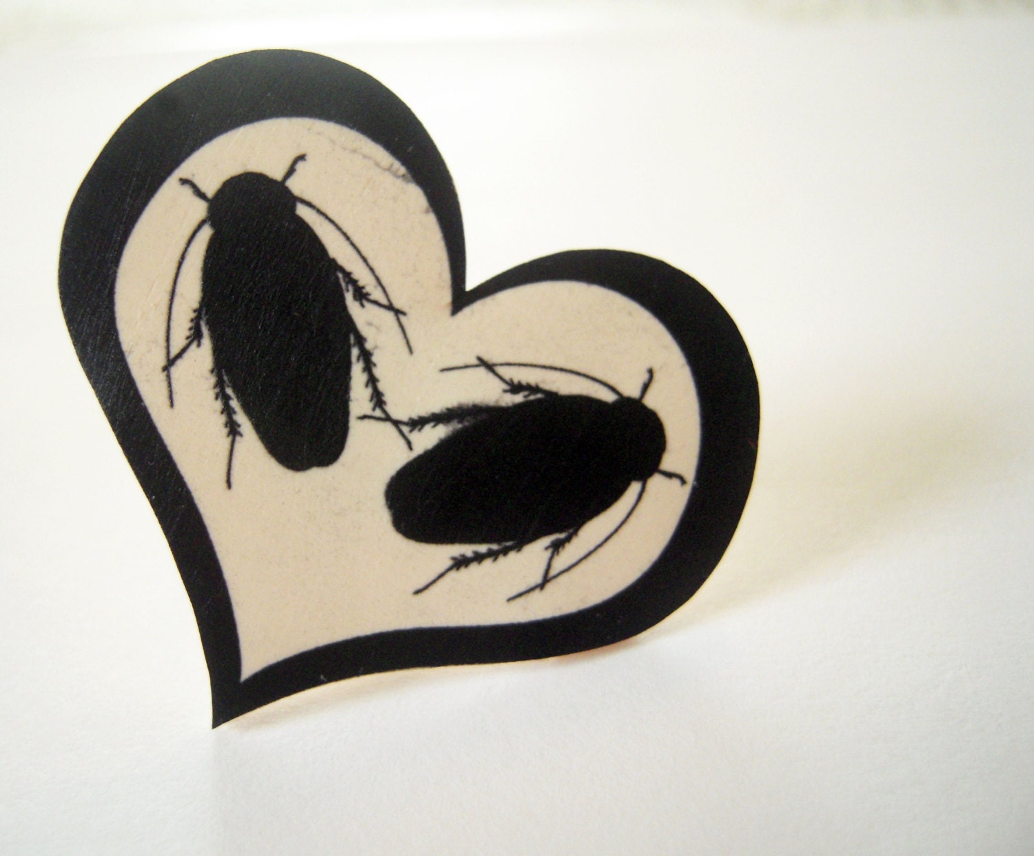 Your love infests me - Acrylic Creepy/Cute Roach Ring       with adjustable ring band