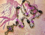 One Love amethyst rosary charm necklace