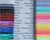 10 Yards Sparkle Glitter Elastic - You choose the colors - 3/8"