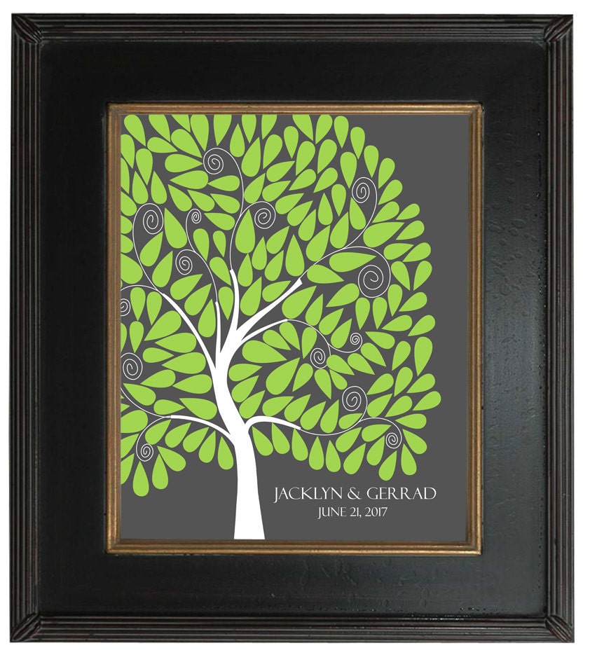 Unique Wedding Guest Book, An Interactive Art Print - 146 guest sign in 20x24, FINGERPRINT GUEST TREE, Sugar Vine Art, num.127