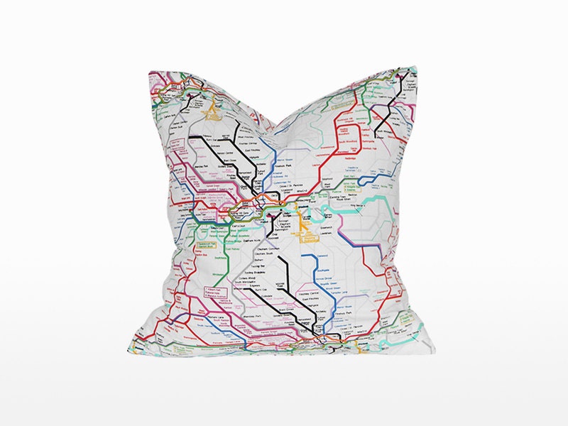 16" x 16" Decorative Throw Pillow / Accent Cushion Cover (Indoor) (London Underground)