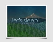 Let's Sleep Under the Stars Quote - Modern Mountain Camping Outdoors Art Print - Wall Art Poster - Gift - 8x10 - Inspirational Decor 8x10