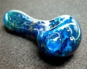 Glass Pipe, Inside Out Blue Frit Color Changing Pipe, Made to Order by Order of The Orange, Cgge Team