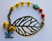 How does your Garden Grow Boho Gypsy Leaf Bracelet Czech Beads Custom Length