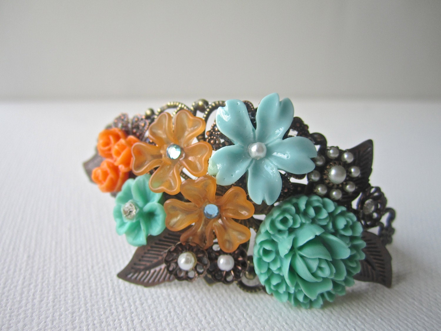 Wedding Bracelet, Bridal Jewelry, Beaded Cuff, Wedding Accessories