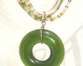 Wine Bottle Necklace Wine Gifts Green Eco Gifts Boho Fashion OOAK