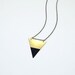 Geometric Necklace : Black Dipped Triangle Necklace, Layering Necklace
