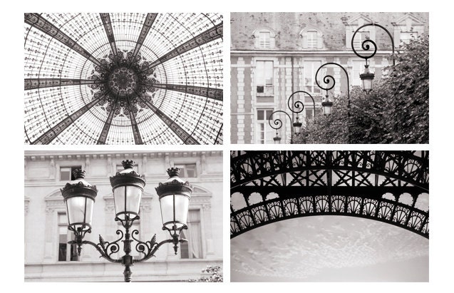Paris Photography - Black and White Photography, Architectural Details Collection, Urban Wall Decor, French Travel Photographs