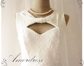 SALE White Lace Party Dress Swing Dress Prom Party Wedding Dancing Mini Dress or Tunic - XS-S-