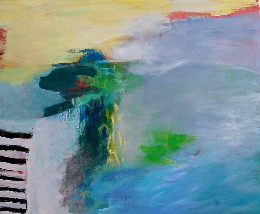 Abstract Landscape Painting Modern Art "Cloud and Sea"