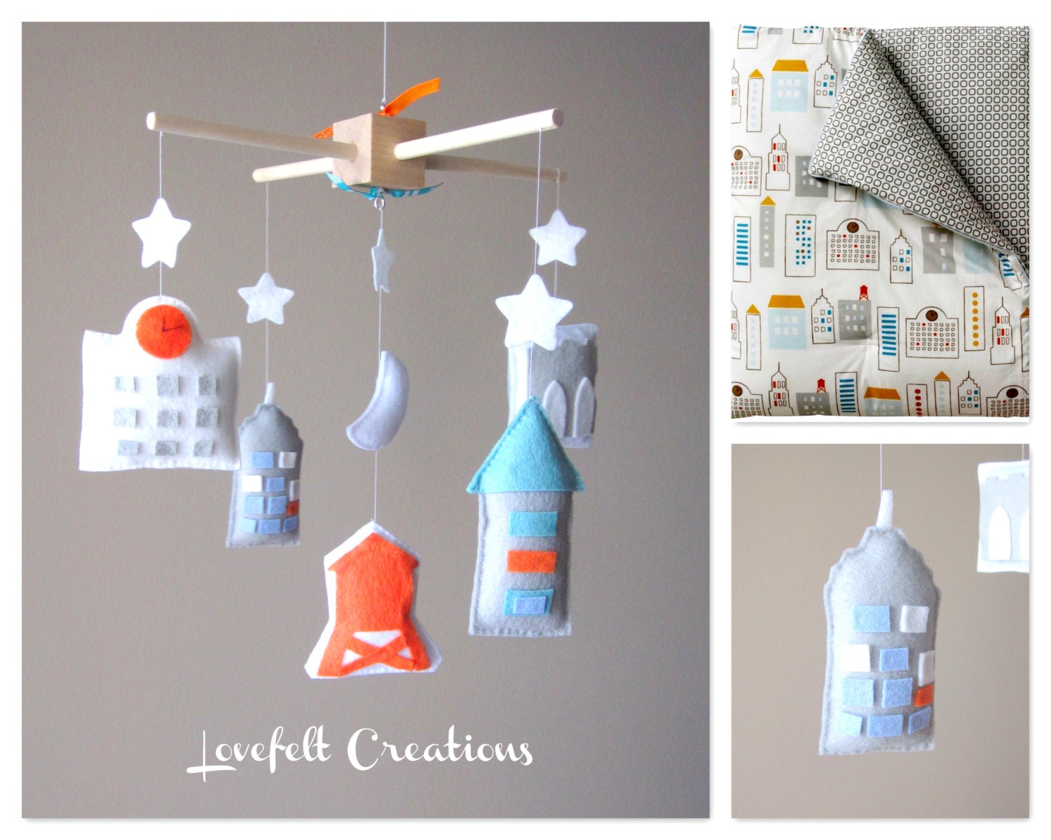 Baby Mobile - Skyline Baby Mobile - City Buildings Mobile - New York Baby Mobile