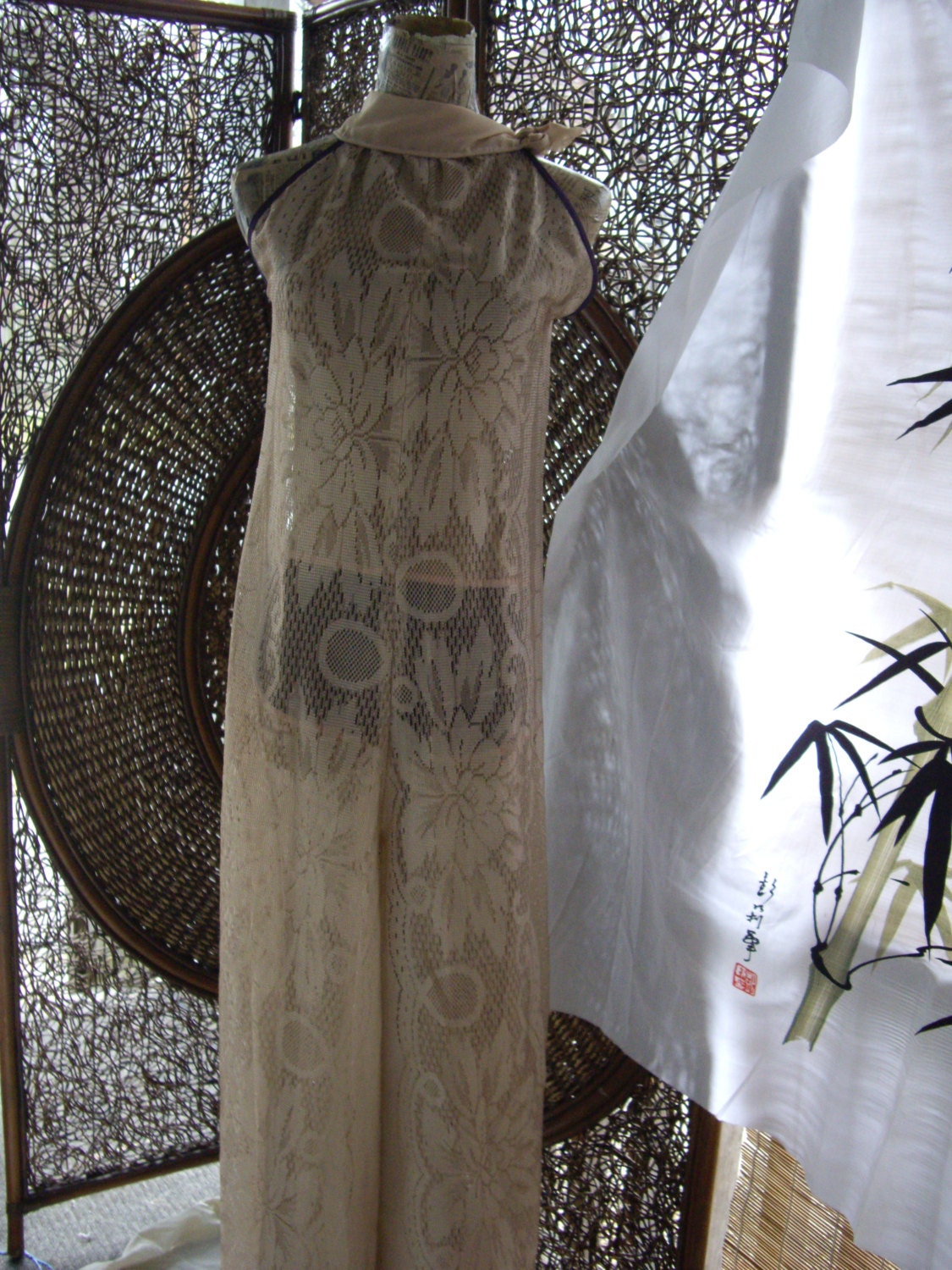 taupe spring summer JUMPSUIT wide leg palapolozza high fashion swimsuit cover  Ready to ship med sz  8 10