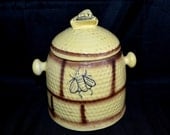 Vintage Bee Hive Ceramic Cookie Jar House of Webster Ceramics Eastland Texas