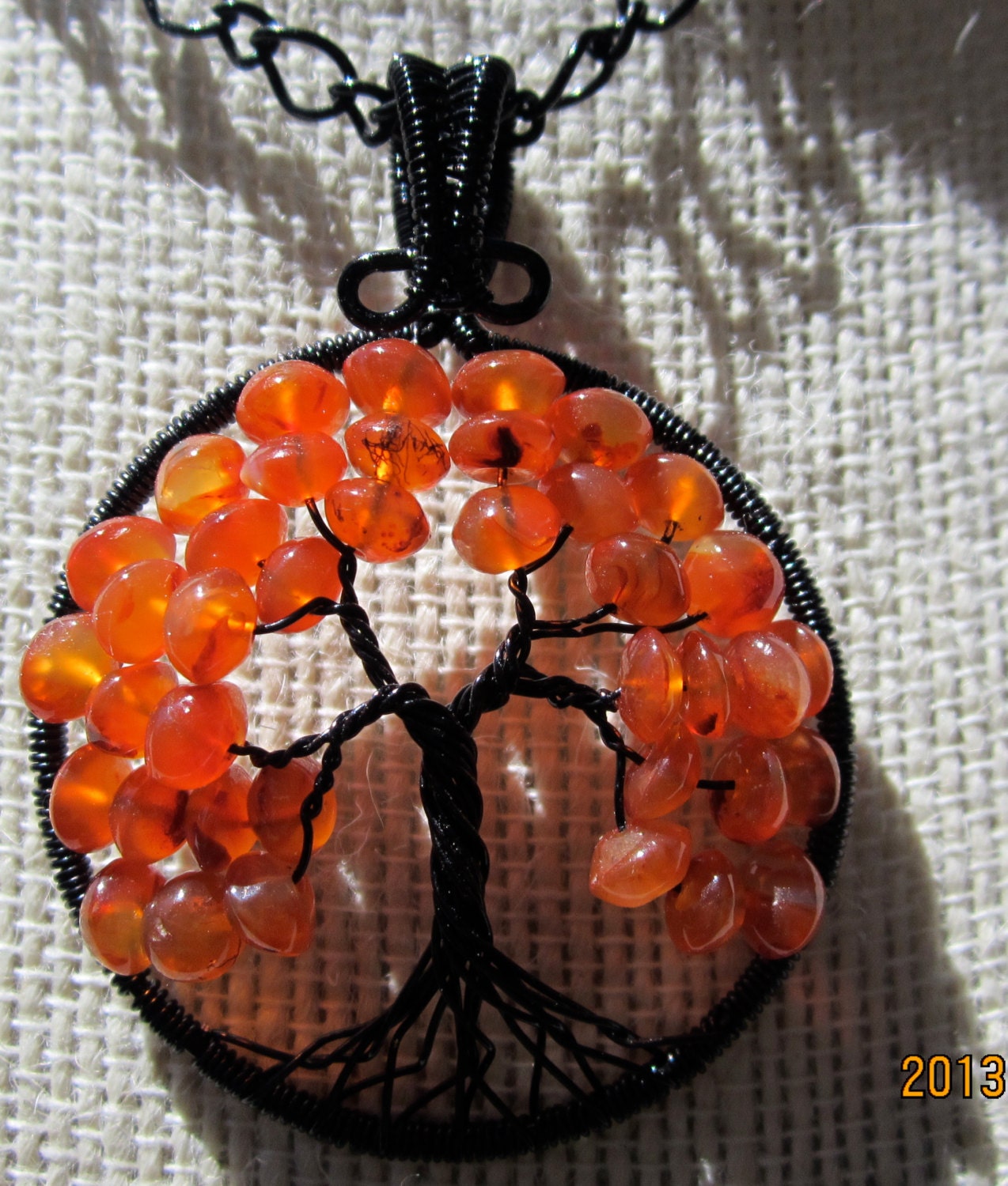 Natural Carnelian Gemstone Tree of Life