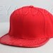 Custom Blank Snakeskin Strapback, Red Python Belly, Red Lambskin, Gold Buckle