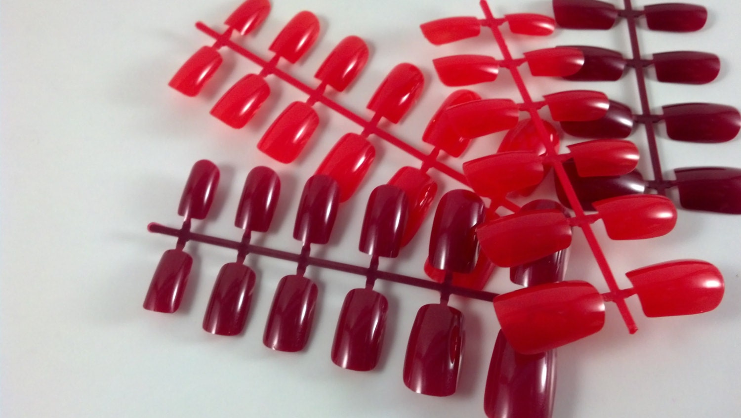 Red Duo Fake Nails for DIY Nail Art  / Nail Spine / False Nails / Blank Nails