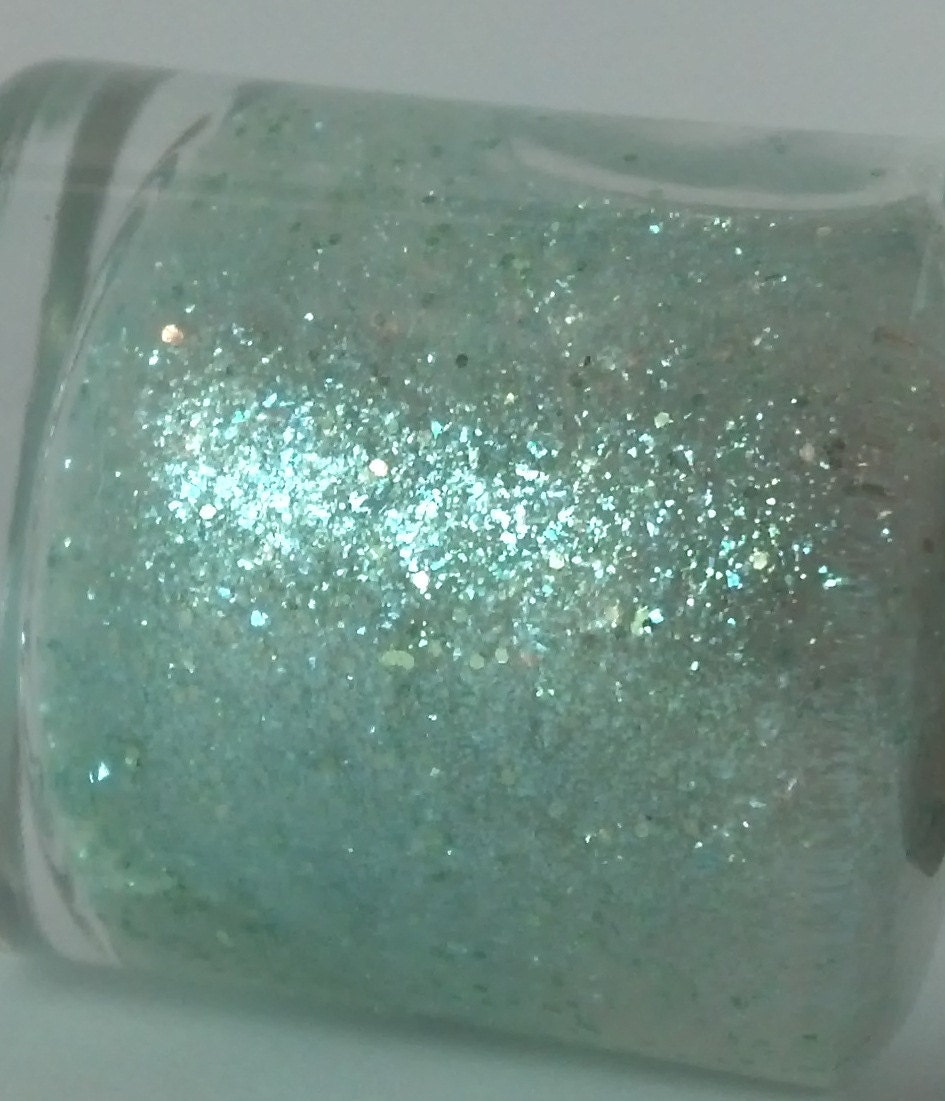Bloom - Nail Polish - Green and Gold - Glitter Polish - Nail Lacquer - Handmade Nail Polish - Spring Nails