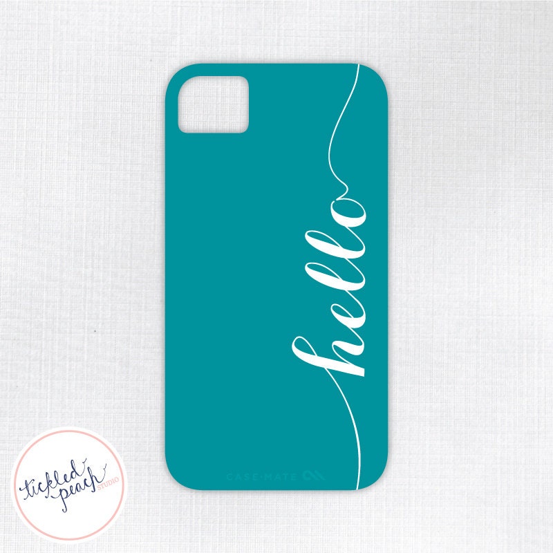 Custom iPhone 5 or 4 / 4S Case - Hello Collection - Choice of Color - Calligraphy Il_170x135