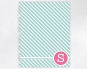 Personalized Notebook - Thin Stripe Collection - Spiral Bound - Choice of Color - Monogrammed Il_170x135