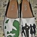 Wizard of Oz - Slip on House shoes canvas custom painted wicked witch dorothy yellow brick road