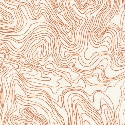 Topograph in Tangerine, Architextures, by Carolyn Friedlander for Robert Kaufman Fabrics, Half Yard, 1/2 Yard