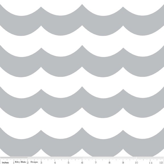 Chevron Wave in Gray, Maritime Modern Fabric, Riley Blake Designs, Marin Sutton, Half Yard, 1/2 Yard