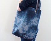 Hand Dyed Tote Carryall Weekender Bag