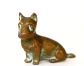 Vintage Antique Brass Scottie Dog, Patina