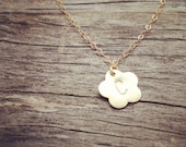 Flower Girl Necklace - 14K Gold Filled Flower Initial Necklace -  All 14k Gold Filled - Any time Necklace - Personalization Gift