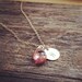Pink Birthstone Initial Necklace - October Birthstone Necklace - All Sterling Silver - Everyday Wear