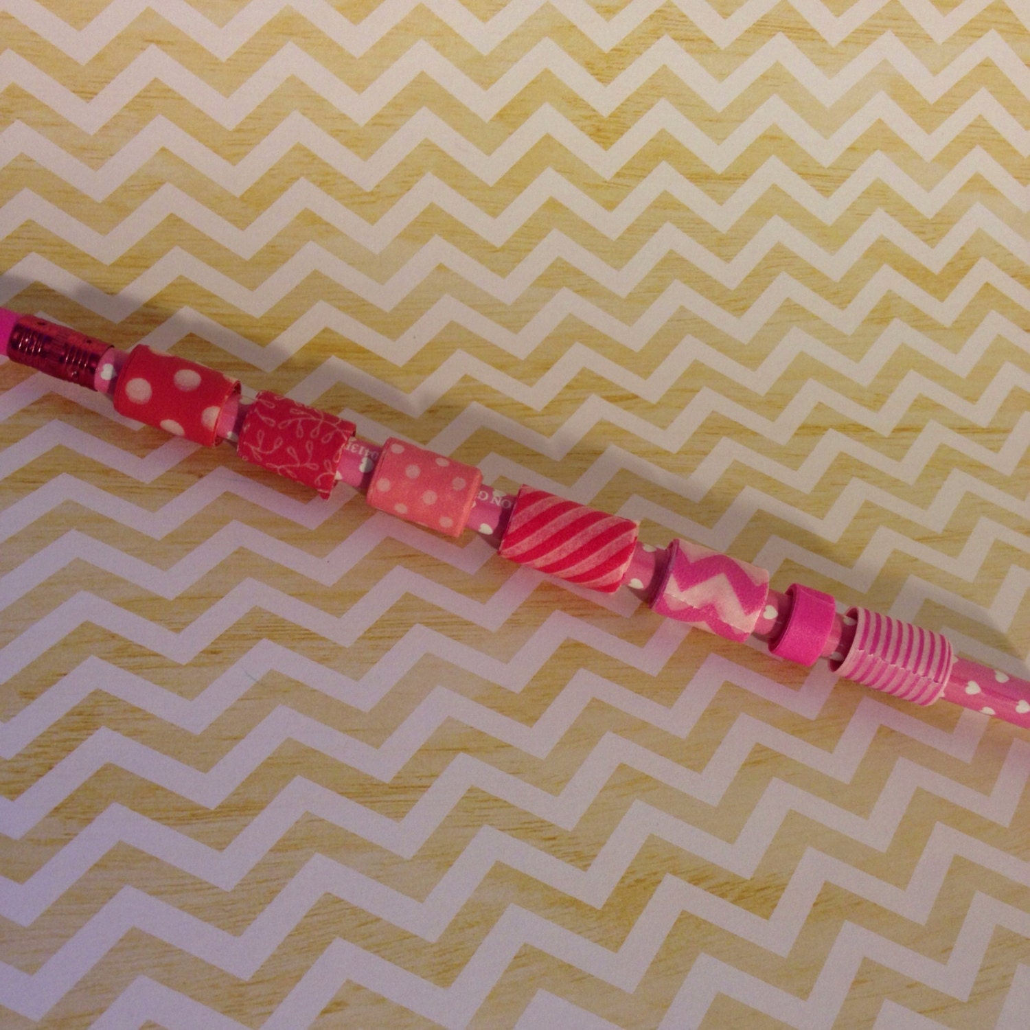 Washi Tape Sampler Pencil- Pink Patterns