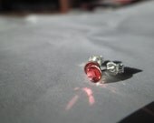 Pink Rose 4mm mini swarovski & Sterling silver post earrings
