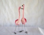 Art Bird Sculpture - Brothers Flamingo