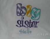 Big Sis shirt, Big Sister Shirt, Girls applique shirt, Girls monogrammed shirt, Girls sibling shirt