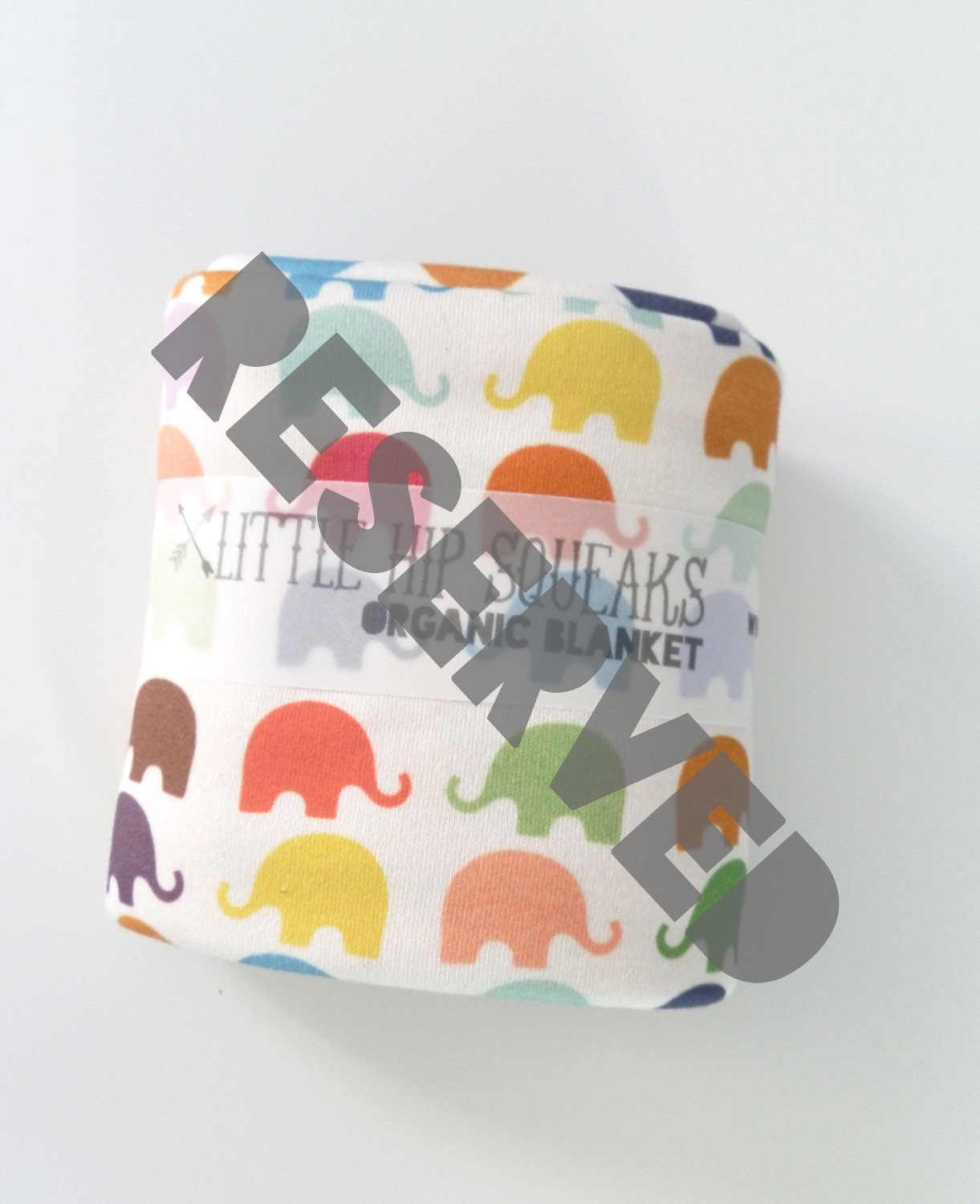RESERVED for Rachel's Baby Shower -- rfk412 multi-colored elephant baby blanket