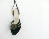 Taupe Suede Rose Shoe Clips