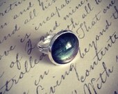 Galaxy Ring /painted Glass ring/ painted jewelry
