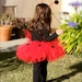 Girl's Lady Bug Tutu Costume with Antenna. Lady Bug Birthday Tutu. Red and Black Tutu. Halloween Tutu