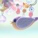 Needle felted bird with flowers pin / brooch , purple & orange color, tt team, whimsical accessories
