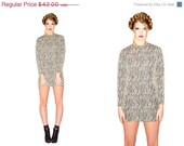 FESTIVAL SALE Vintage 80's 90's Zebra Print Mini Dress