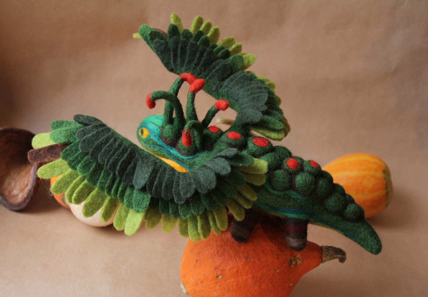 Berry-field, the needlefelted dragon