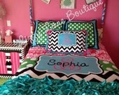 Custom Personalized Monogrammed FULL/QUEEN Duvet SET (Duvet, 2 Euro shams, and 1 pillowcase)