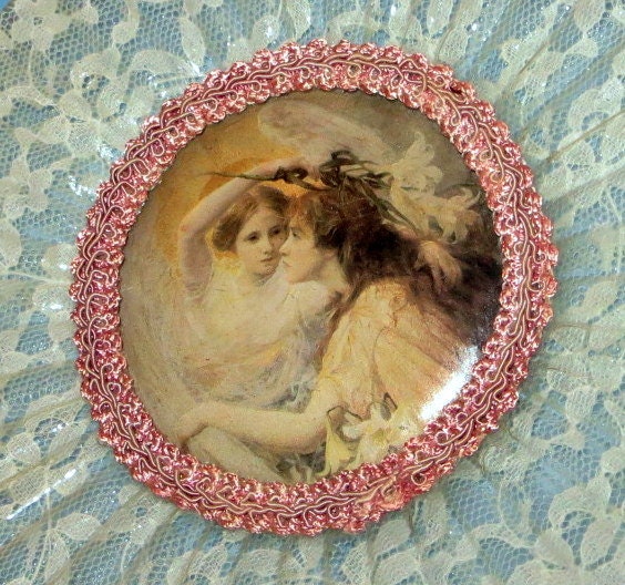 Lovely Maiden on Lace Decor Dish