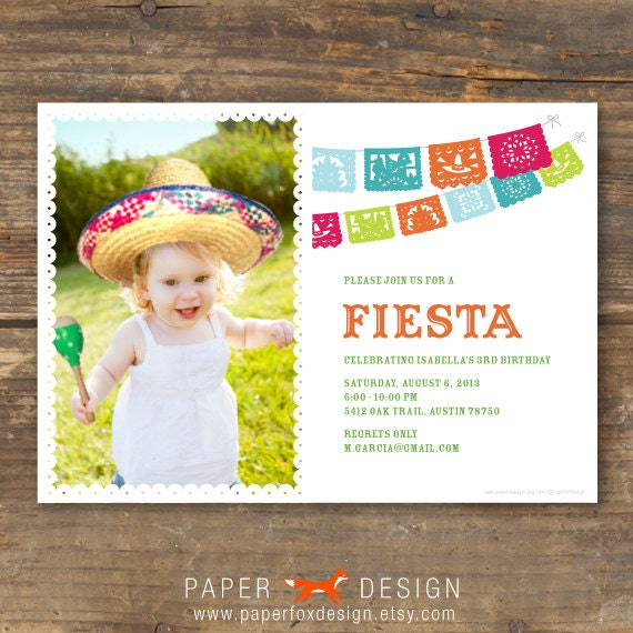 Fiesta Photo Party Invitation - DIY Printable - Fiesta