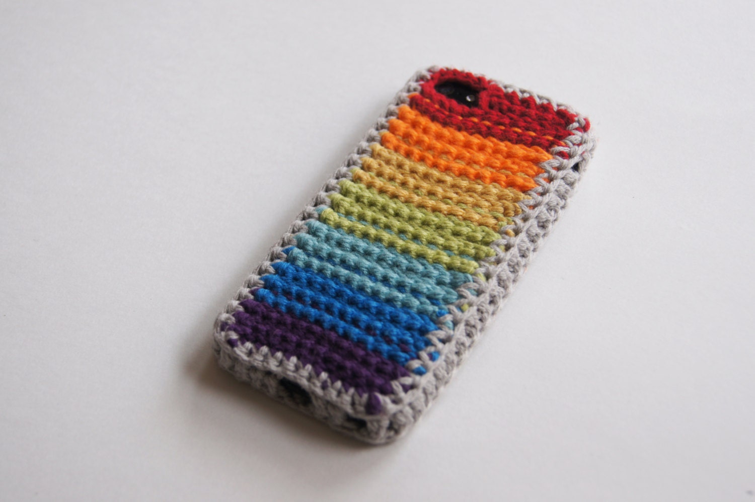 iPhone 4 and 5 Rainbow Crocheted Cover / Case (Choose your color)