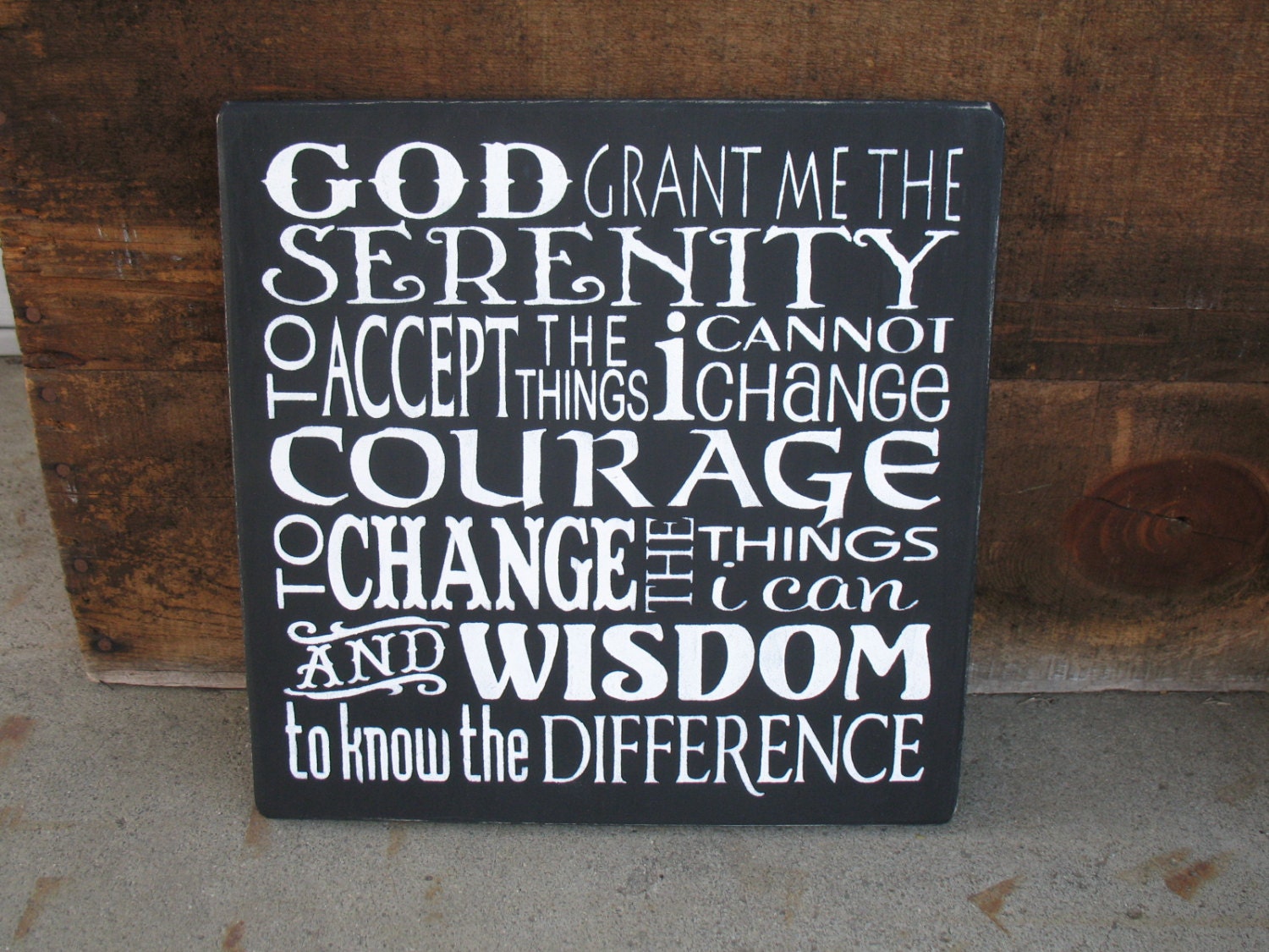 Serenity Prayer Wooden Sign -- Classic Style