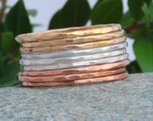 9 MIXED METALThree Tones Ring. 14k gold, Rose Gold Fill and sterling silver stackable rings. Mini Argentium Sterling Silver/Gold Fill Bands.