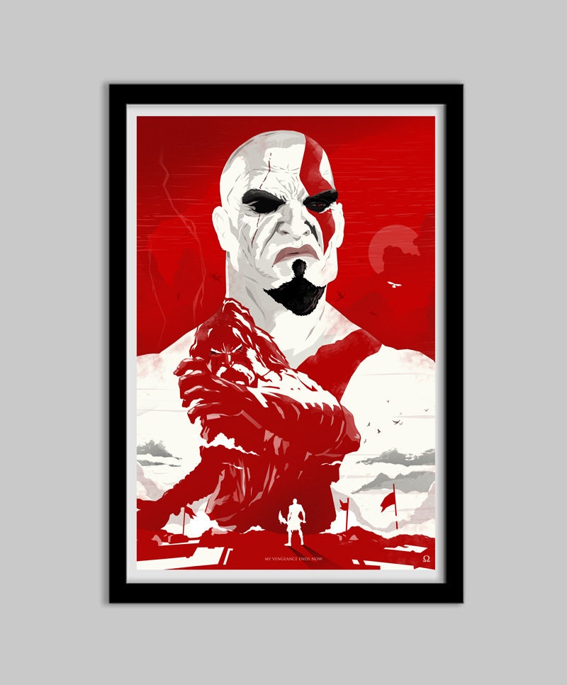 Kratos - God Of War - Limited Edition - 13x19 - god of war, kratos, video game, poster, art, zeus, olympus