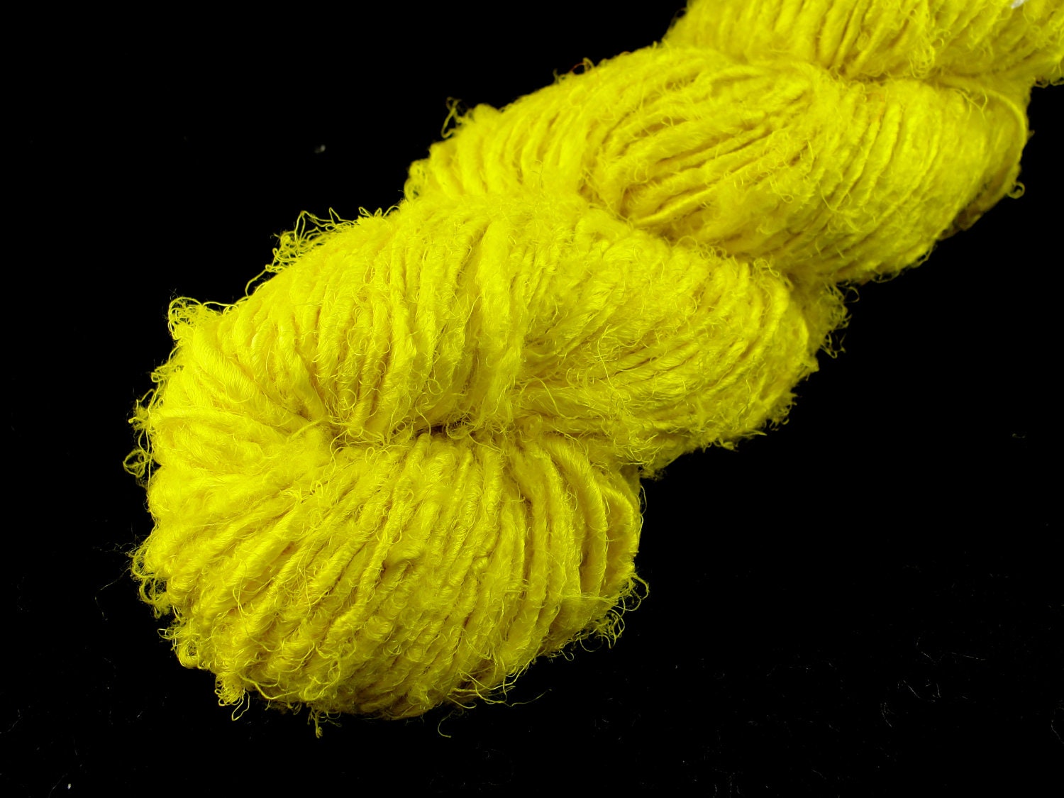 Banana Fiber Yarn LUXURY, Art silk yarn, Neon Yellow, Yellow, Bright